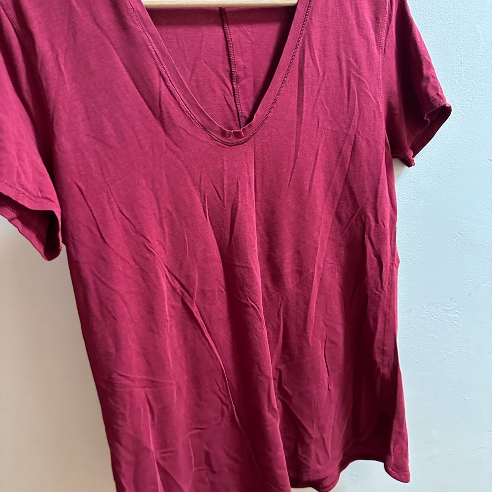 Lululemon V-Neck Red Top